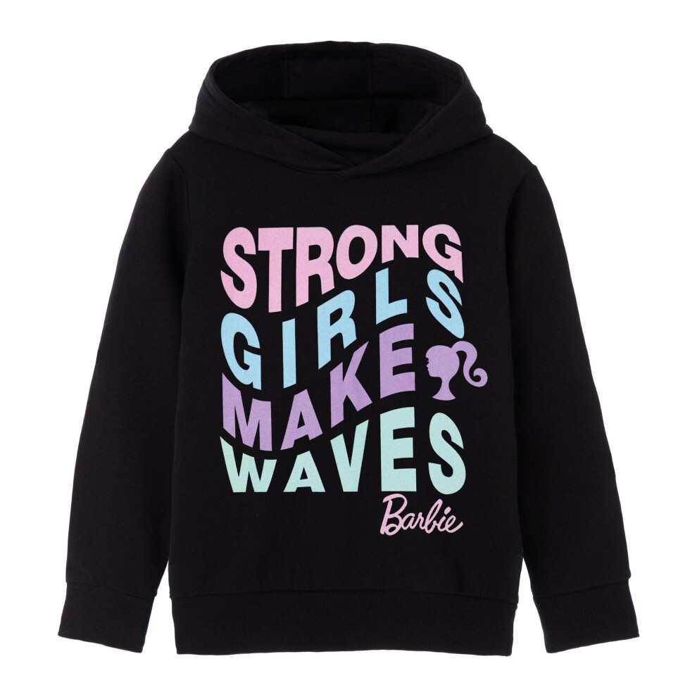 Barbie (9-10 Years, Black) Girls Strong Girls Make Waves Hoodie