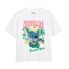 (5-6 Years, White) Lilo & Stitch Girls Vacation Mode T-Shirt