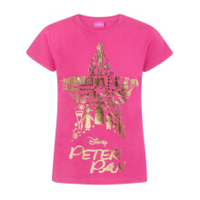 (5-6 Years, Pink) Peter Pan Girls Gold Foil Short-Sleeved T-Shirt