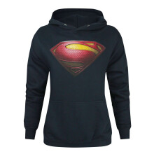 (XL, Blue) Superman Womens/Ladies Man Of Steel Logo Hoodie