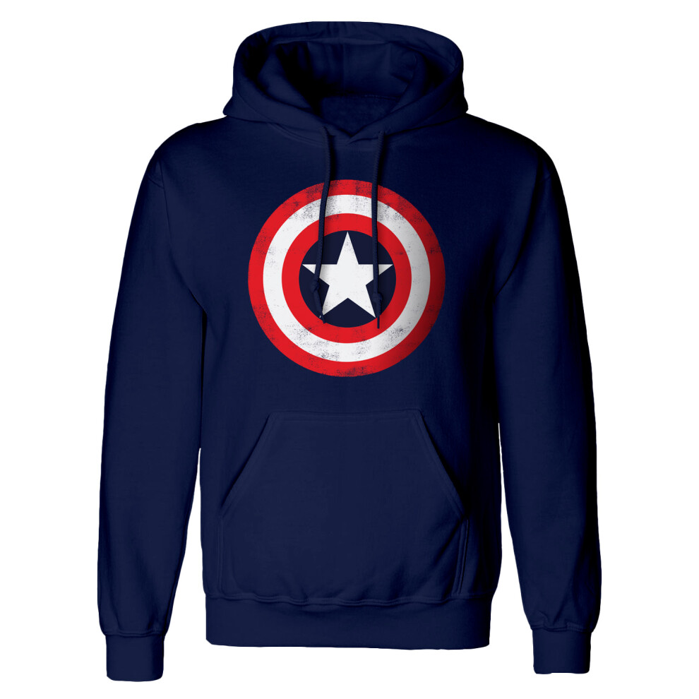 Captain America (Xxl, Navy/Red/White) Unisex Adult Shield Hoodie