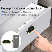 Elektrisches Biometrisches Fingerabdruckschloss Schlüsselloses Schubladenschloss Antibeschädigungstür Lange Standby-Zeit Möbel