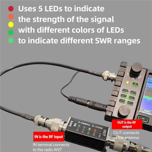 3-30 MHz Shortwave SWR Indicator (Max. Power: 100W) - Powered Via RF Connector 1