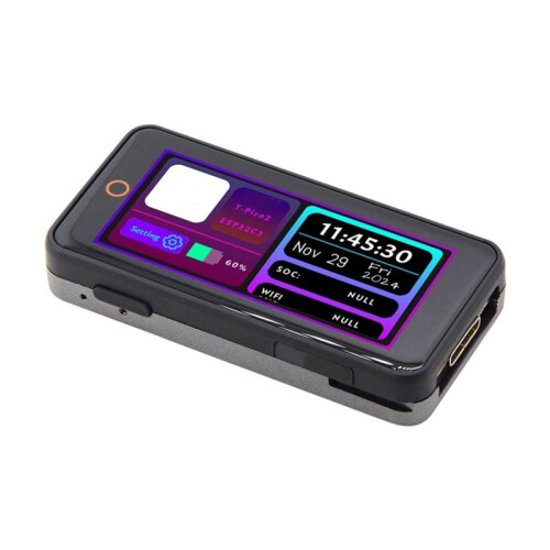 Placa de Desenvolvimento T- 2350 Pinmap Dual MCU RP2350+C6+LCD de 2,33 Polegadas+Compatível com +Slot para Cartão TF