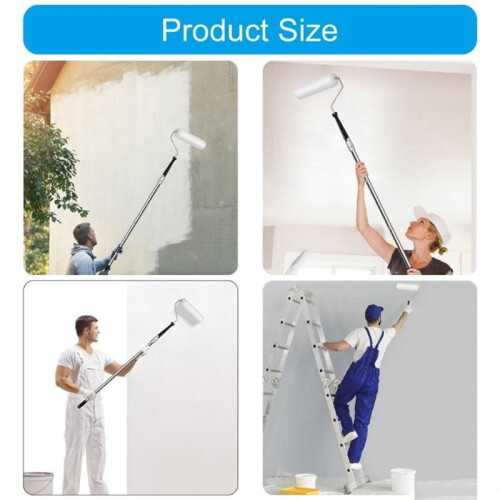 Long Household Wall Painting Tool Extendable Roller Poles with 3 Brush Heads 831F 2