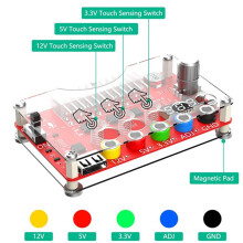 ATX 24-Pin Netzteil-Splitter-Acrylgehäuse-Kit mit Einstellbarem Spannungsregler, Berührungssensorschalter und Leistungsmodul