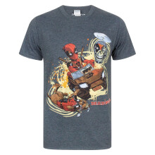 (XL, Charcoal) Marvel Deadpool Mens 4x4 T-Shirt
