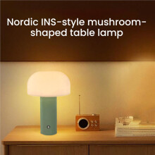 Lampa LED w Kształcie Grzybka, Lampka Nocna z Funkcją Ładowania, Lampka Biurkowa w Kształcie Grzybka, do Baru, Restauracji, Sypialni, Dekoracja