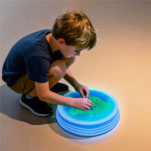 Rainbow Floor Mat LED Lighting Balance Stone Sensory Integration Training Toys Children Water Mat -Green