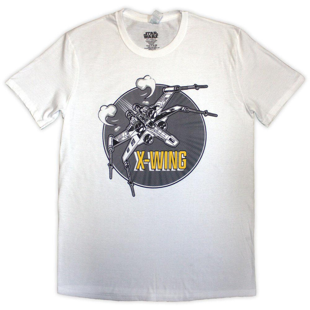 Star Wars (Xxl, White) Unisex Adult X-Wing Graphic T-Shirt