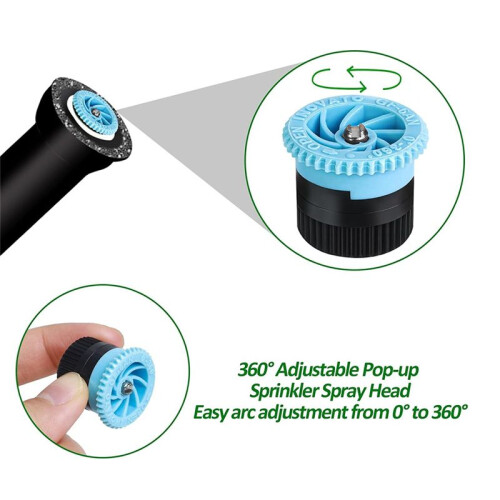 10 Pieces Variable Arc Nozzle, Sprinkler Heads Replacement Adjustable 0 - 360 Full Circle Pattern Sprays Nozzle 1