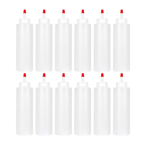 12PC Bottiglie per Condimenti Squirt Squeeze per Salse - 16 Once - Contenitori Perfetti per Ketchup, Barbecue, Salse, Sciroppo 2