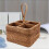 3X Hand-Woven Wicker Straw Storage Basket Portable Four Compartment Classification Storage Fruit Basket Home Storage C 4
