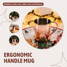 Kopp (410 Ml), Handgjord Utan Foder med en Slät, Rundad Kant och Ergonomiskt Handtag, Lämplig för Vatten, Vin, Kaffe
