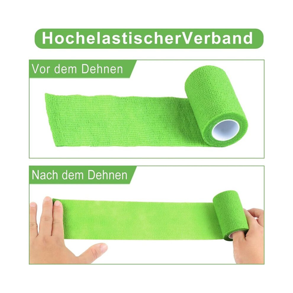 12 Rolls 7.5cm X 4.5m Self-Adhesive Bandage for First Aid, Elastic Fixation Bandage, Cohesive Bandage