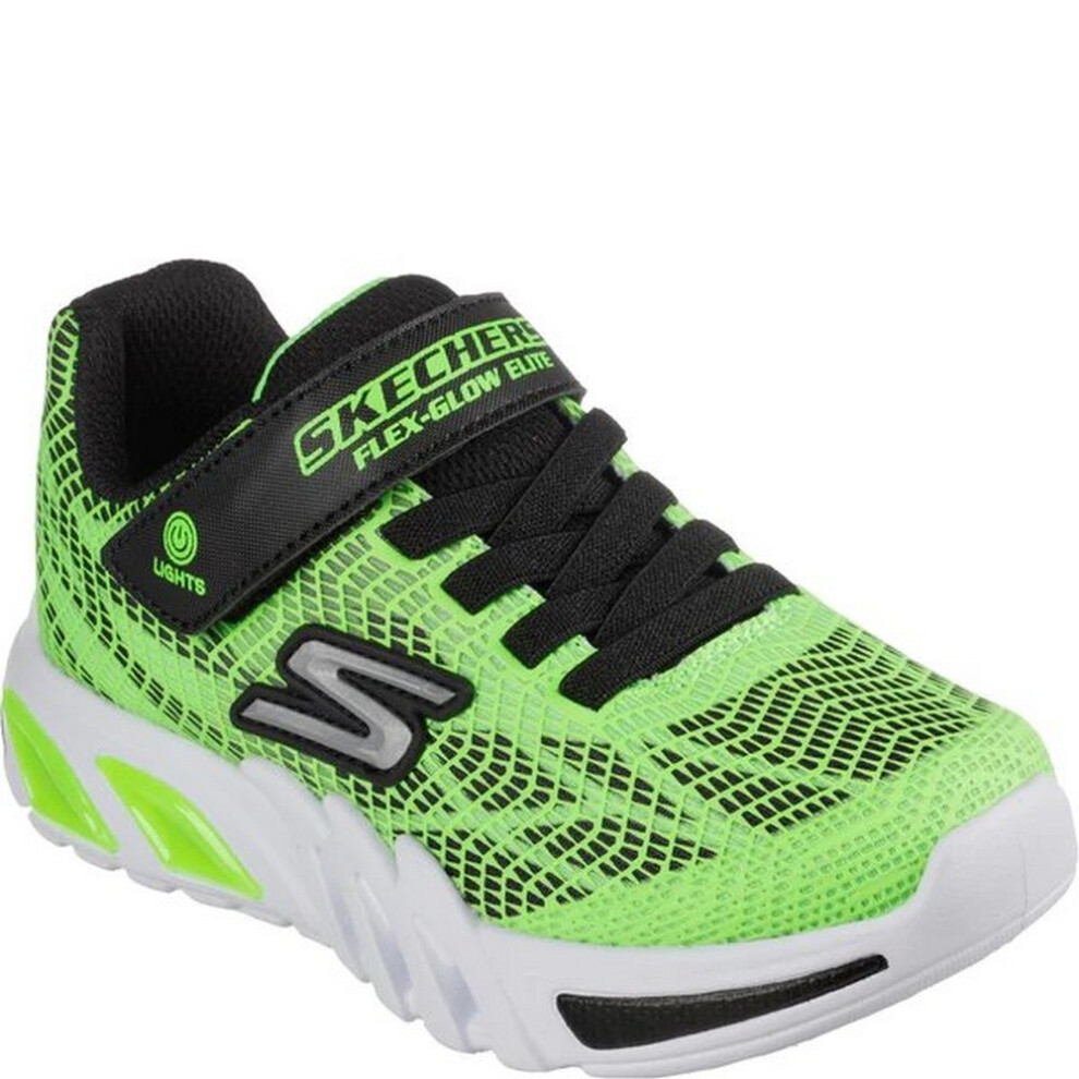 Skechers (2 Uk, Lime/Black) Boys Flex-Glow Elite Vorlo Trainers