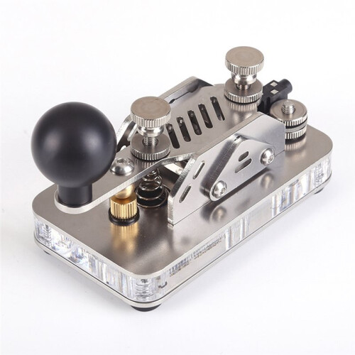 CW Morse Code Key Manual Transmission Training Morse Code Key with Computer Cable for CW Shortwave Telegraph Transmitter 1