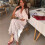 Women'S Short Sleeve Center Ruched Printed Dress White M 4