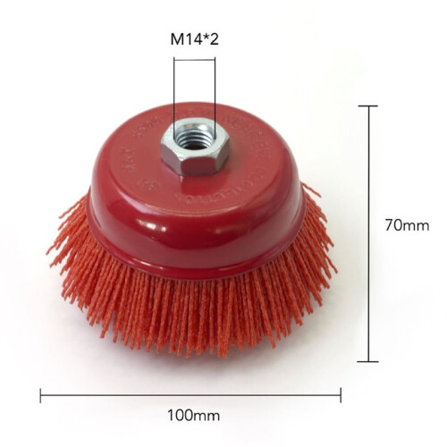4" Coarse Grit Nylon Bristle Cup Brush - Compatible, Ideal for Prep and Rust Removal 2