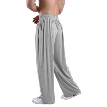 Mens Casual Wide Leg Pants Elastic Drawstring Waist Baggy Pant Cool Outdoor Yoga Pant with Pockets Gray XL