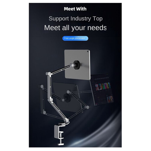 Tablet Stand Desktop Support Stand Phone Holder 360 Rotating Folding Office Fixing Magnetic Bracket Grey 2