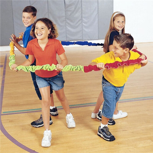 Elastic Tension Rope for Kids,Colorful Sensory Integration Training Tool,Design for Enhanced Group  and Coordination 2