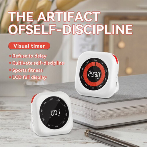 Visual Timer Self-Discipline Tracker Kitchen Baking Fitness Stopwatch Learning Accountability Clock 1