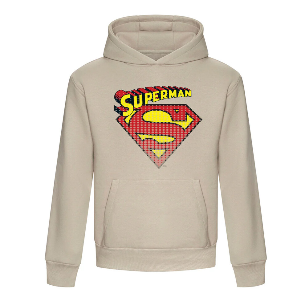 Superman (L, Natural) Unisex Adult Classic Logo Hoodie Multicoloured