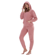 (20 UK - 22 UK, Pink) Keanu Womens/Ladies Borg Long Pyjama Set