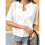 Women'S Short Sleeve Openwork Crochet Button Front Knit Cardigan White L 4
