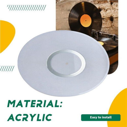 Tapete de Vinil Acrílico de 32cm Acabamentos Foscos/ Lisos para Toca-Discos de LP de 12 Polegadas 2
