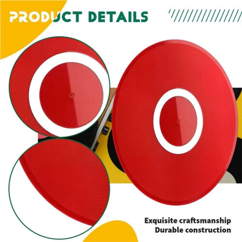 Tapete de Acrílico para Turntable, Reduz Ruído, Estática e Poeira para Toca-Discos de Vinil LP de 12 Polegadas, Tapete de Disco de 32cm 1