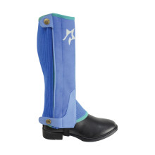 (M, Cobalt Blue/Petrol Blue/Turquoise) HyLAND Childrens/Kids Zeddy Three Tone Amara Half Chaps