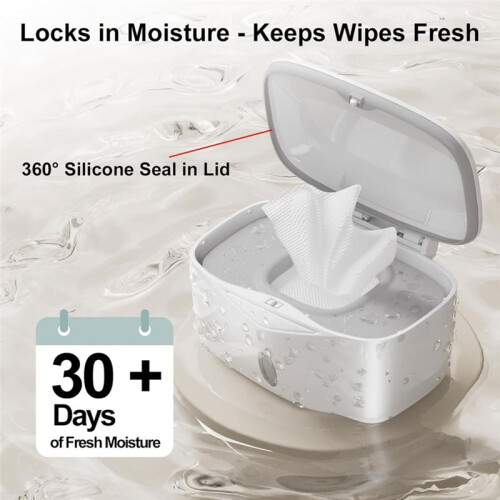 Wipes Dispenser with Weighted Plate, Perfect Pull Baby Wipe Holder, Refillable Wipe Container, Keeps Wipes Freshs 2