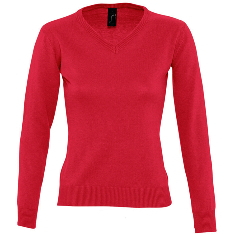 Sols (Xl, ) Womens/Ladies Galaxy V Neck Sweater Red