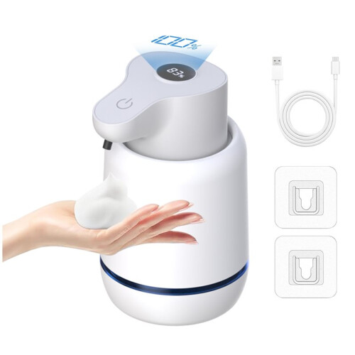 Automatic Touchless Foaming Soap Dispenser 420ml 4 Level Adjustable Rechargeable Electric Wall Mounted for Kitchen B 1