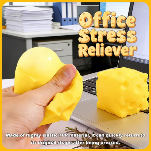 Squishy Anti-Stress Alimentaire – Forme Cacahuète, Beurre, Pêche – Retour Lent – Jouet Sensoriel Kawaii Pour Adulte – Cadeau Relax (Jaune + Blanc Cassé)