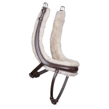 (X Full, Havana) Velociti Rapida Fleece Lined Leather Curved Horse Flash Noseband