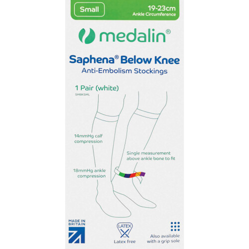 2 paires de bas de compression graduée sous le genou, antithrombose, blanc, taille XL 1