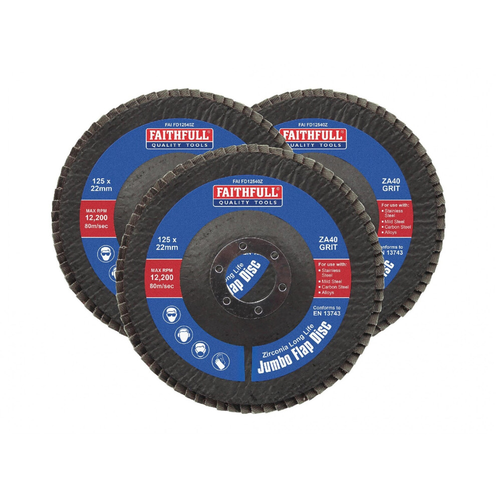 Faithfull Zirconia Abrasive Jumbo Flap Discs 5063750775166