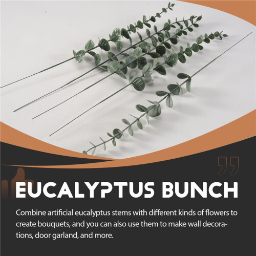 36 Pieces of Eucalyptus Stems Artificial Eucalyptus Leaf Stems True Gray Green Touch Leaf Branches 2