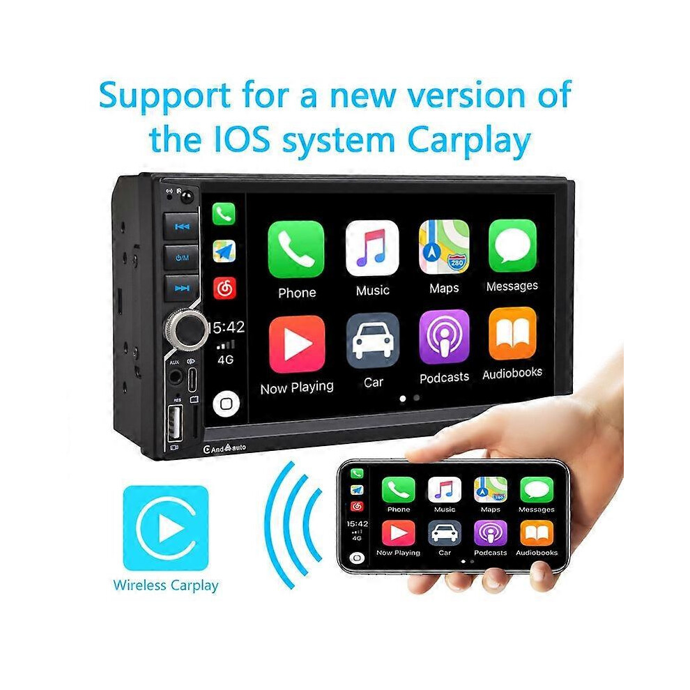 7'' Wireless Carplay Double Din Car Stereo Radio Ips Touchscreen Bluetooth 5.2 Fm Radio Android Auto 9148293562445