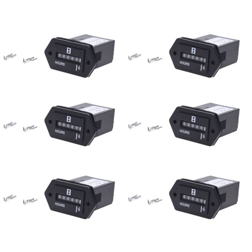 6X AC100-250V Electromechanical Hour Meter Counter