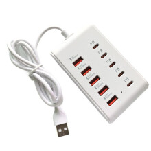 10Port Fast USB Charger Power Strip Multi- HUB Adapter Socket Desktop Charging Station USB Type C Socket Adapter