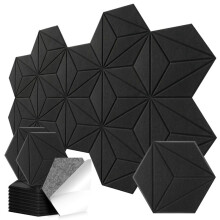 12 Pack Hexagon Acoustic Panels,Sound Proof Foam Panels for Walls,Self-Adhesive Noise Reduction Panels,12" X 10" X 0.4"