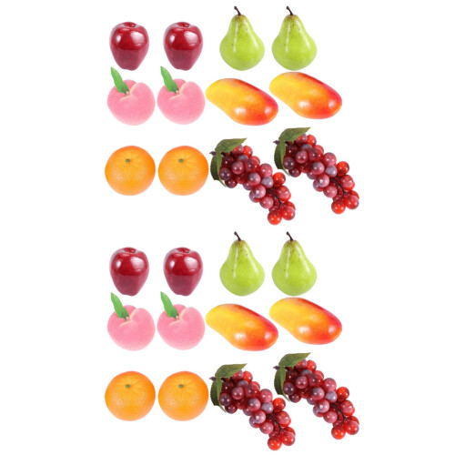 24 Pcs Decorative Lifelike Realistic Artificial Fake Fruit Decor