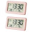 2X LED Digital Clock Electronic Digital Screen Desktop Clock for Home Office Backlight Snooze Data Calendar Clocks - 2