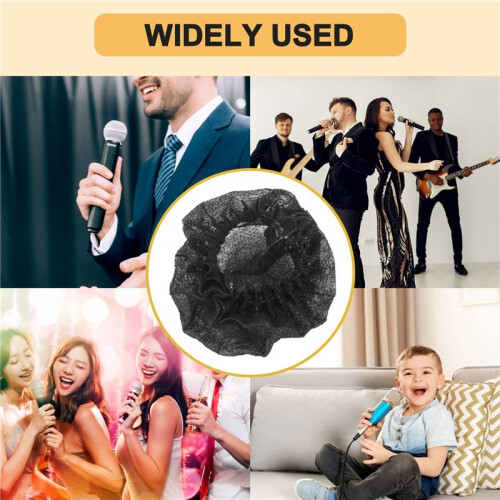 100 Pcs Disposable Microphone Covers, Windscreen Mic Covers, Handheld Microphone Protective Cap for Karaoke 1