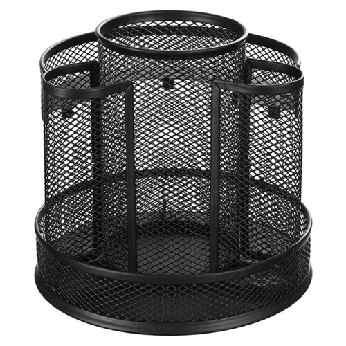 Desk Organizer, Rotating Caddy, Mesh Black - Rotundity Pencil Holder, Teacher