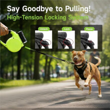 5M Extendable Dog Leash, with A Small Flashlight , Button Control, Suitable for Medium and Small Dogs (20kg)